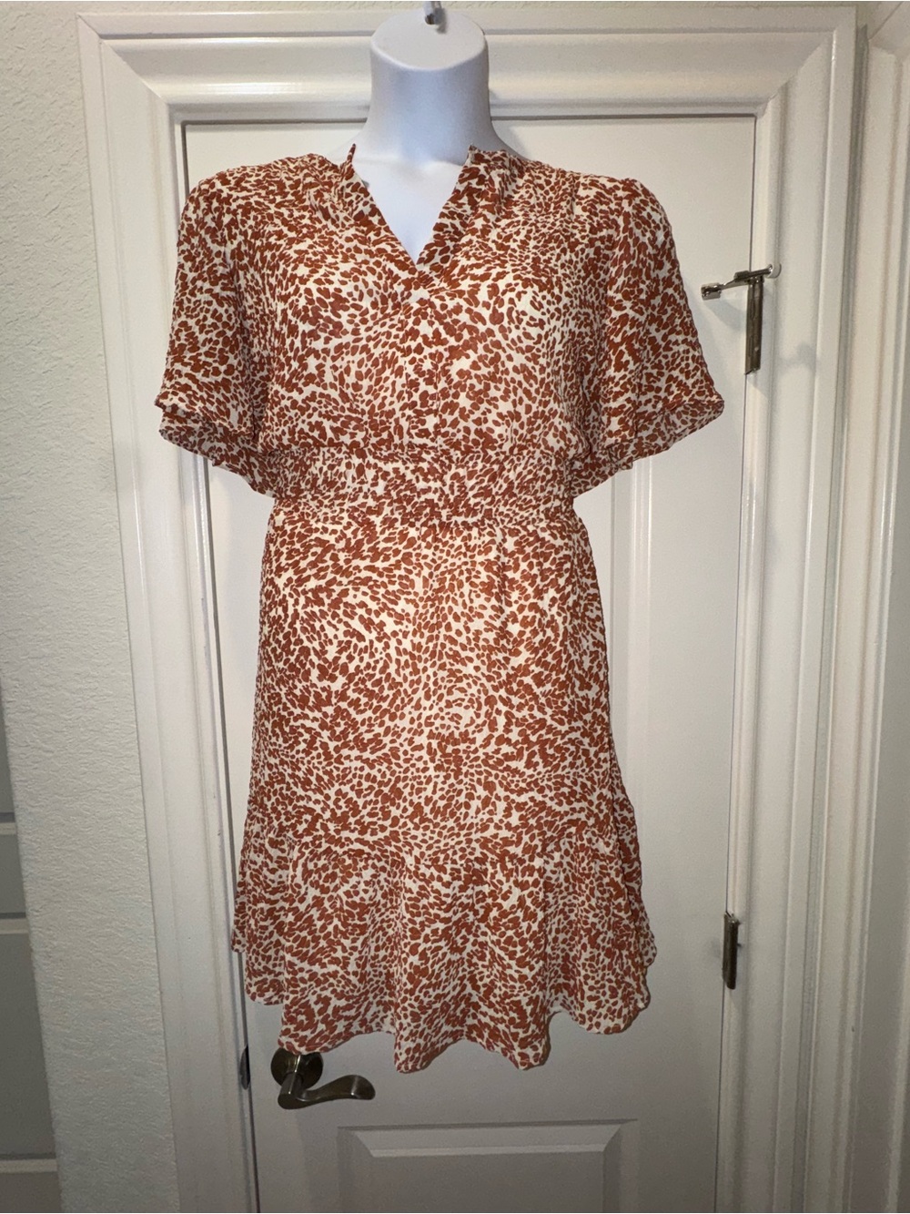 Maurices Rust (burnt orange) and Cream Floral  Mini Dress NWT